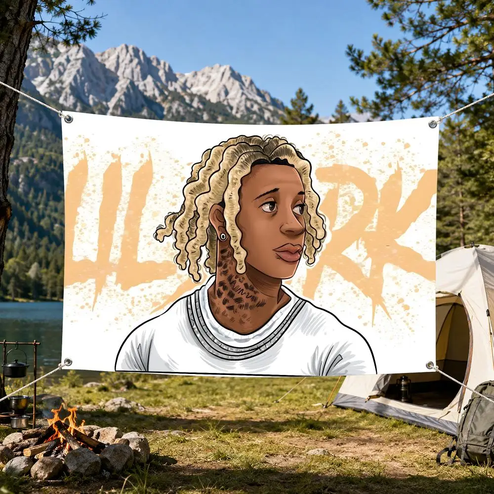 Music Album Star Lil D-Durk Flags Aesthetic Wall Tapestry Printed Wall Hanging Living Room Party Outdoor Decor