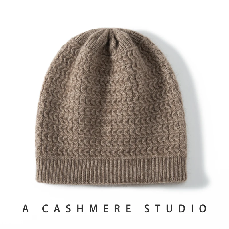 Cashmere Wool Women's High-end Cashmere Mat Weaving Classic Temperament Versatile Women's Hat I3044072