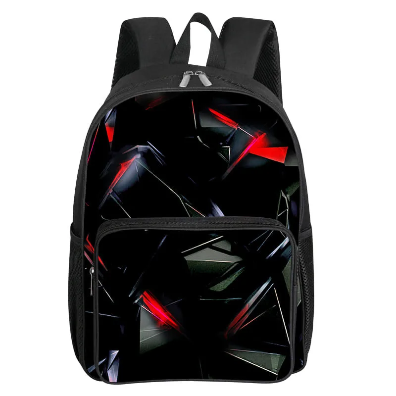 Zaino con tasca frontale quadrata modello macchinari nero e rosso per ragazzi e ragazze I migliori regali Zaini per cartoni animati 3D per bambini