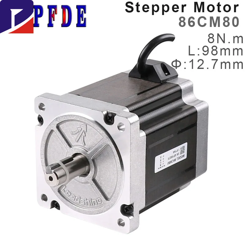 

86CM80 Leadshine 2-Phase Stepper Motor 8N.m 4-Leads Shaft 12.7mm with Keyway High Torque Low Power Consumption