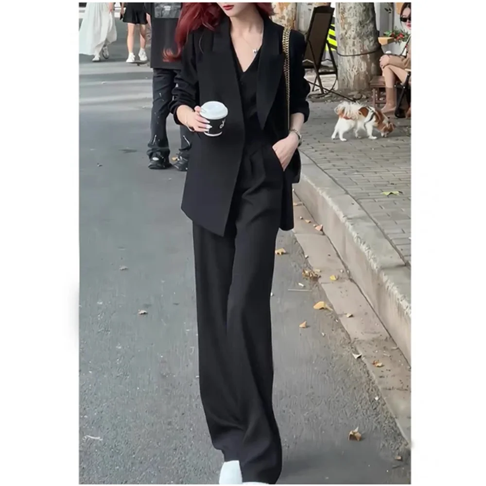 Elegant Women Suit 3 Piece Jacket Vest Pants Double Breasted Female Blazer Slim Fit Luxury High Quality Office Lady Clothing