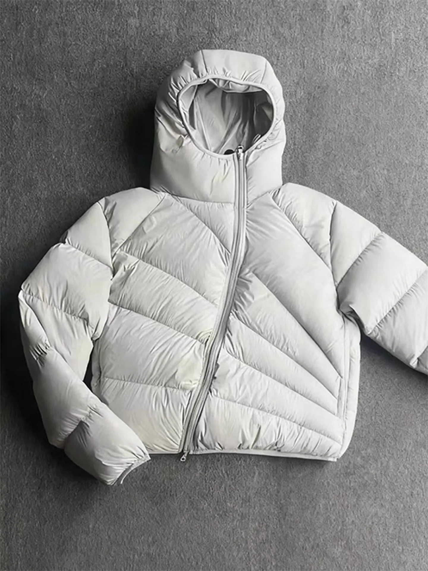 

Мужская зимняя ветрозащитная теплая легкая куртка-пуховик с капюшоном и молнией, с защитой от излучения, из хлопка