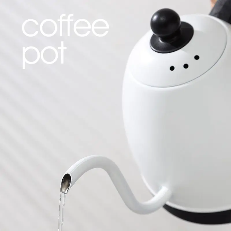 0.8L Electric Kettle Gooseneck Jug Long Spout Coffee Hand Brewer Stainless steel Drip coffee Brewing Rapid heating Water Boiler