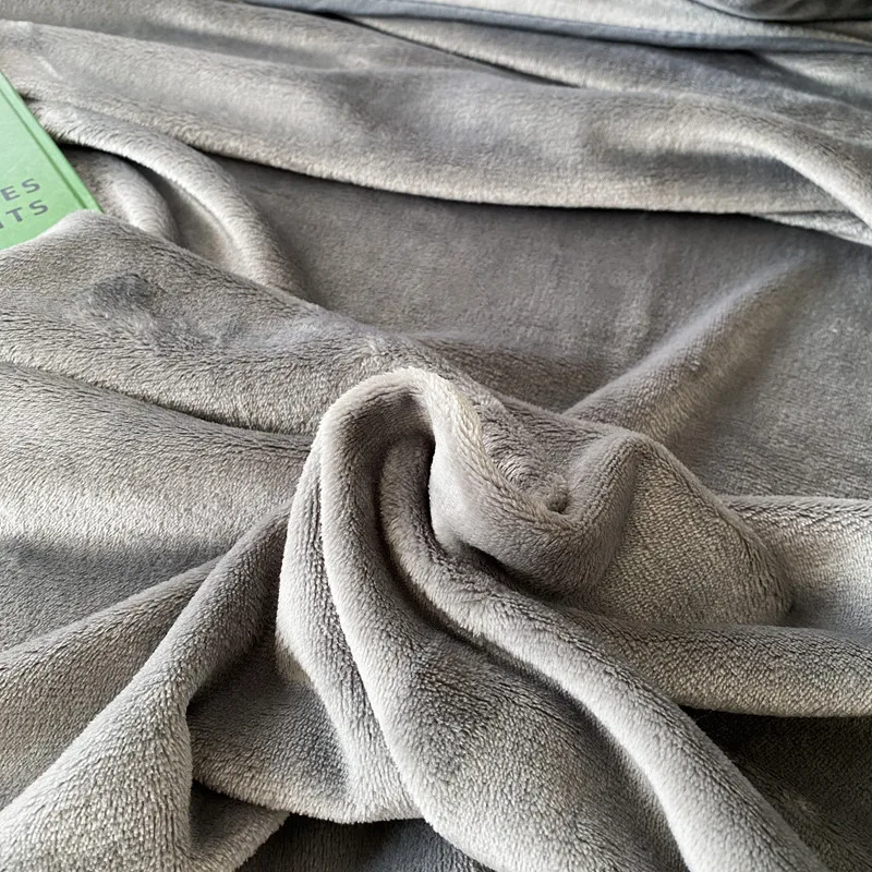 Flannel Throw Blanket Solid Grey Ultra Soft SKin-friendly Bedspread Sofa Bed Cover Travel Airplane Blankets 150*200cm Drop Ship