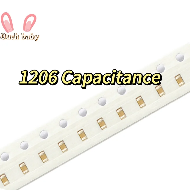 100pcs 1206 SMD in Stock Surface Mount MLCC 1PF - 22UF 10PF 22PF 100PF 1NF 10NF 100NF 0.1uF 1UF 2.2UF 4.7UF 10UF 22UF 6.3V 10V