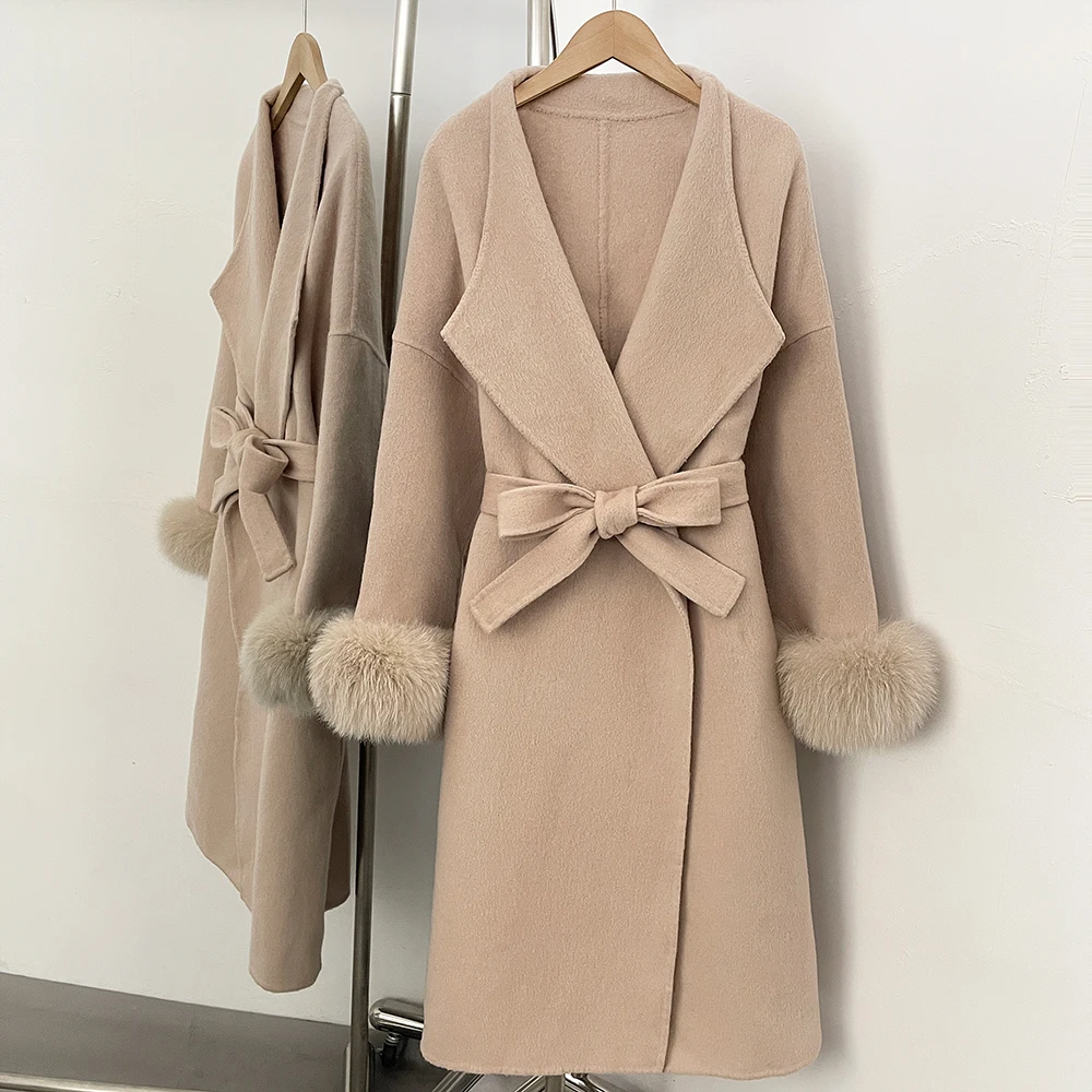

Зимнее пальто OFTBUY: женское шерстяное пальто с мехом, теплая куртка для холодной погоды, женская одежда