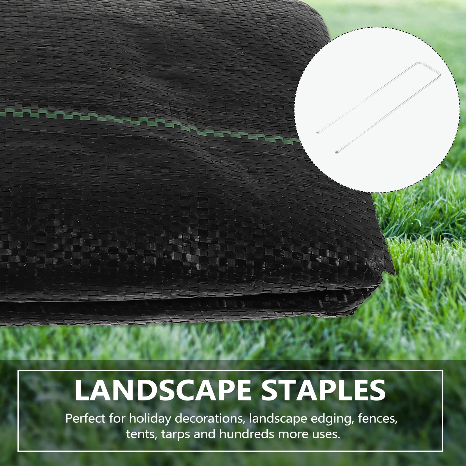 

20 Pcs U Shaped Staples Galvanized Garden L Stakes Pins Lightweight Rust Resistant Fabric Anchor L scaping Projects