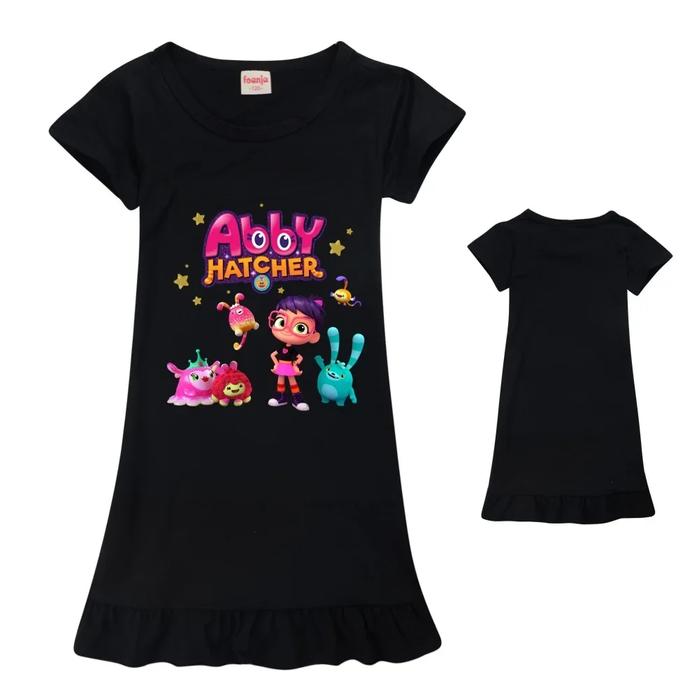 Vêtements de nuit de dessin animé pour enfants, robe Abby Hatcher Princess Pepper, chemise de nuit imprimée pour filles, robes de soirée pour enfants, pyjamas d'été, nouveau