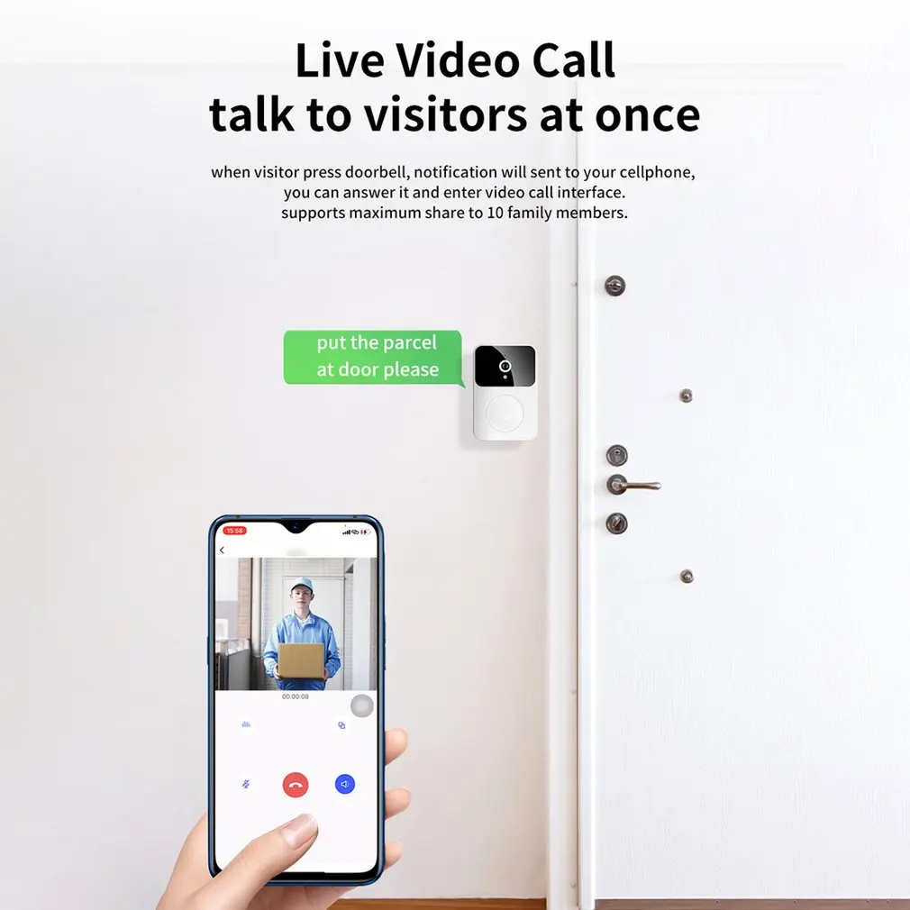 Wireless WiFi Camera Security Doorbell Outdoor HD Door Bell Night Vision Video Intercom Voice Change For Home Monitor Door Phone