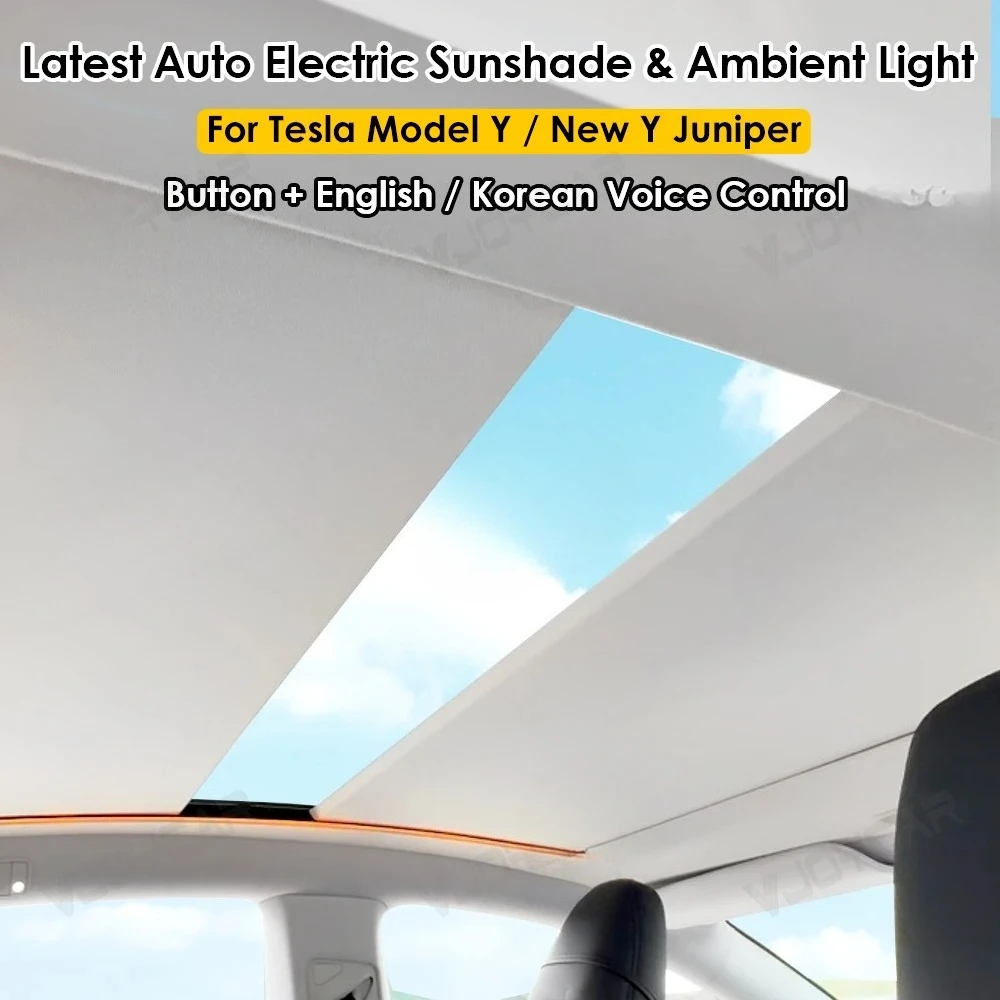 Tesla Model Y Parasole 2025 - Copertura per tettuccio apribile elettrico con controllo vocale, protezione UV e calore per modello Juniper