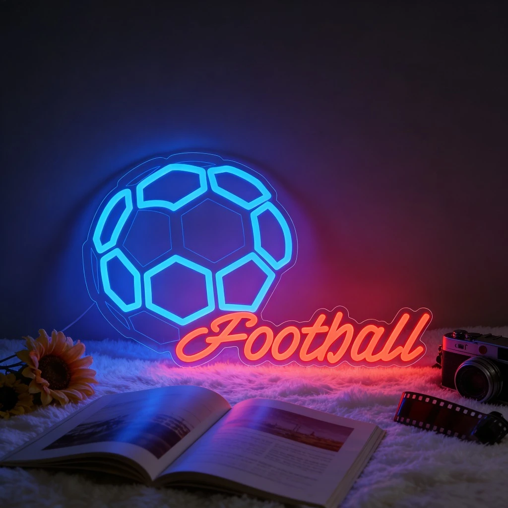 

Неоновая вывеска «Футбол» с USB-питанием, регулируемая LED-подсветка, для футбольного клуба, спальни, гостиной, бара, мужской комнаты, подарки для вечеринок, декор для стен