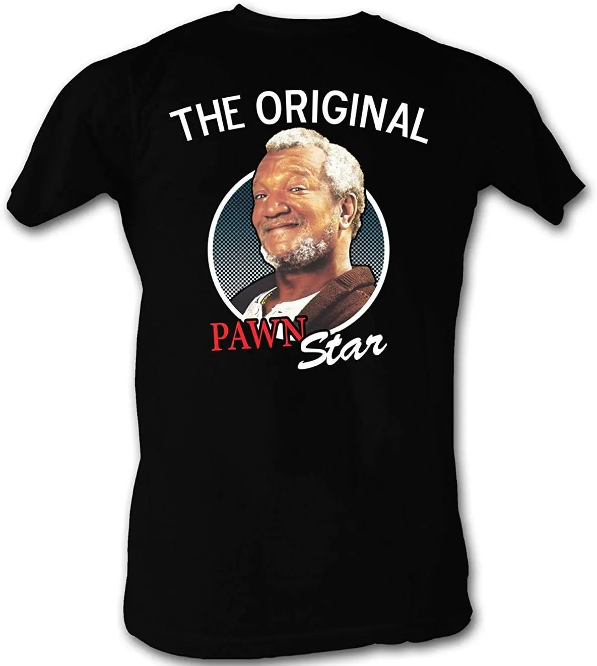 A&E Designs Sanford & Son T-Shirt Redd Foxx Pawn Star Adult Black Tee Shirt (3XL)