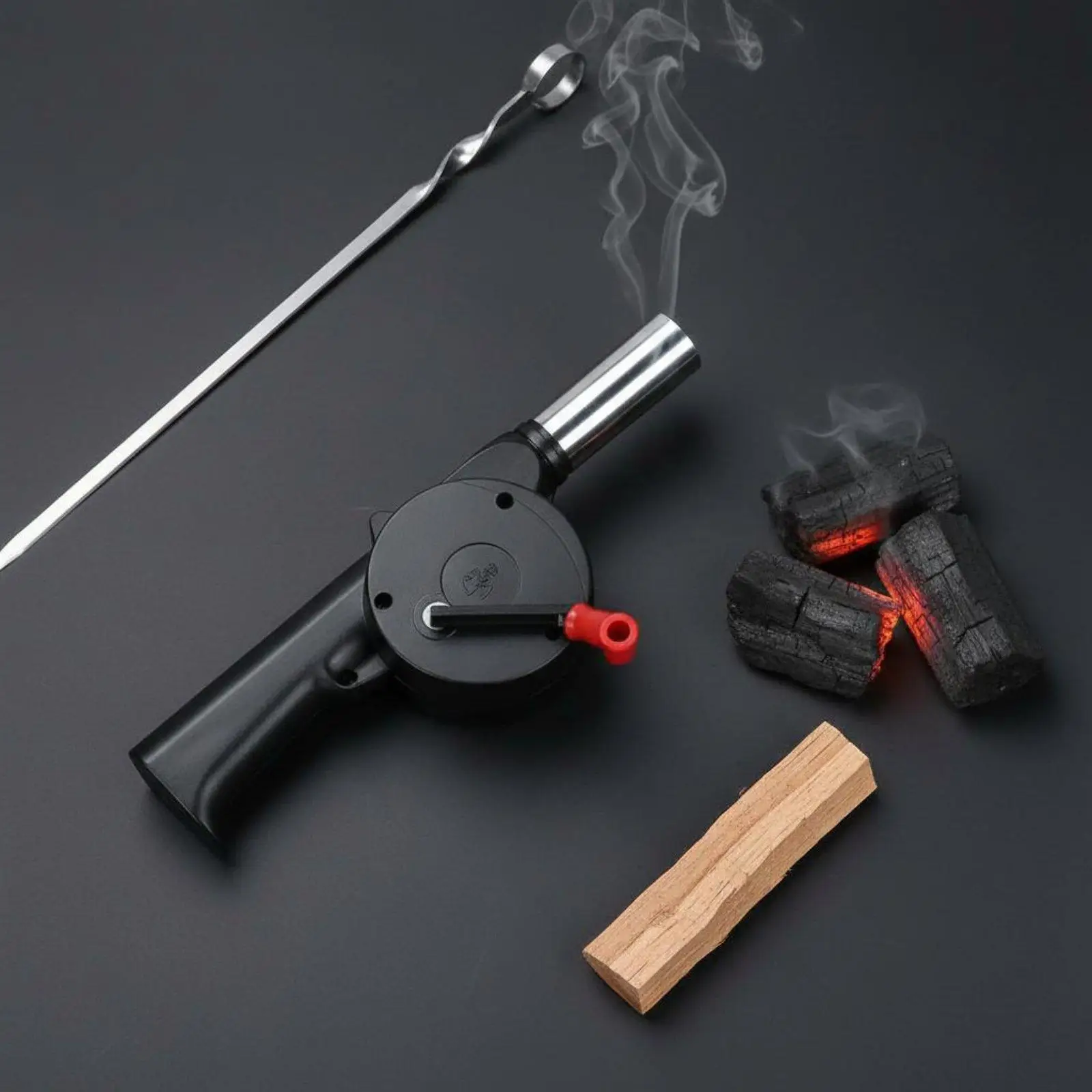 2-6pack Hand Crank Air Blower No Required Manual BBQ Fan Easy to Operate
