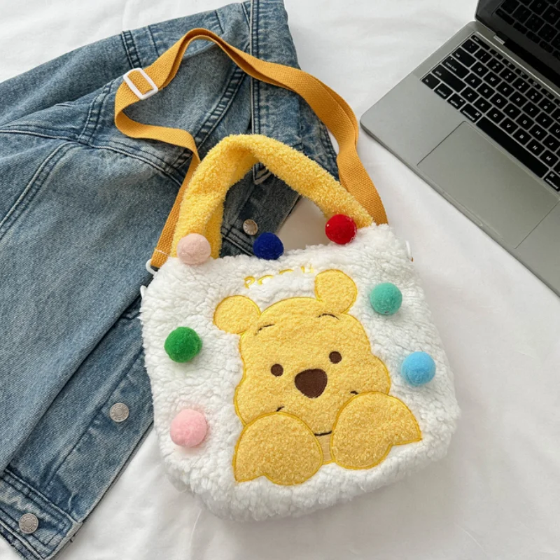 Disney Cute Cartoon Winnie The Pooh Crossbody Bag Honey Jar Pendant Doll Portable Hand Carrying Crossbody Dual-use Bag Gift