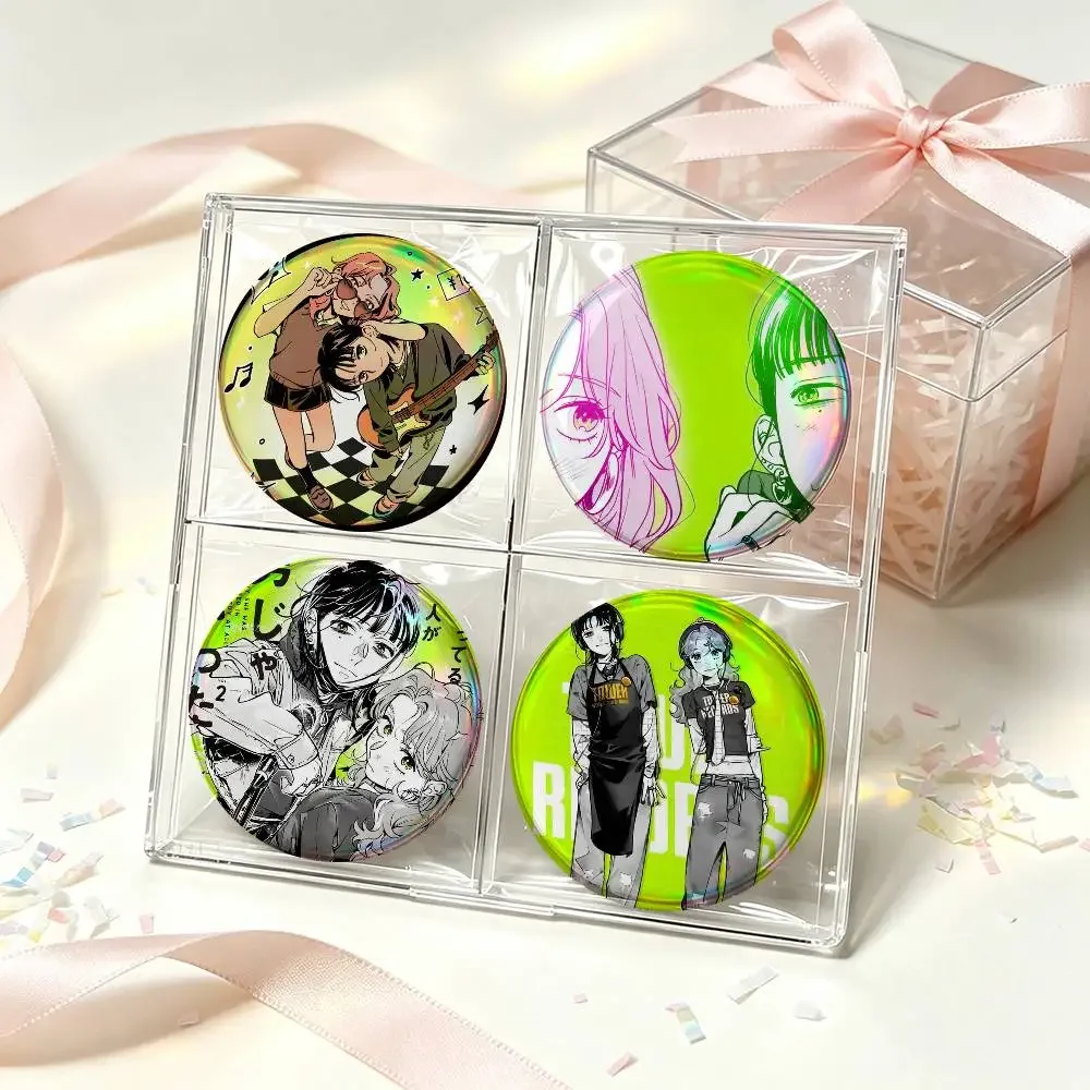 El Botón de Metal de Yuri Guy Verde, Creador de Manga KiniOto, Broche Personalizado de Anime Estilo Retro, Insignia de Cuello de Dibujos Animados, Joyería de Regalo para Fans