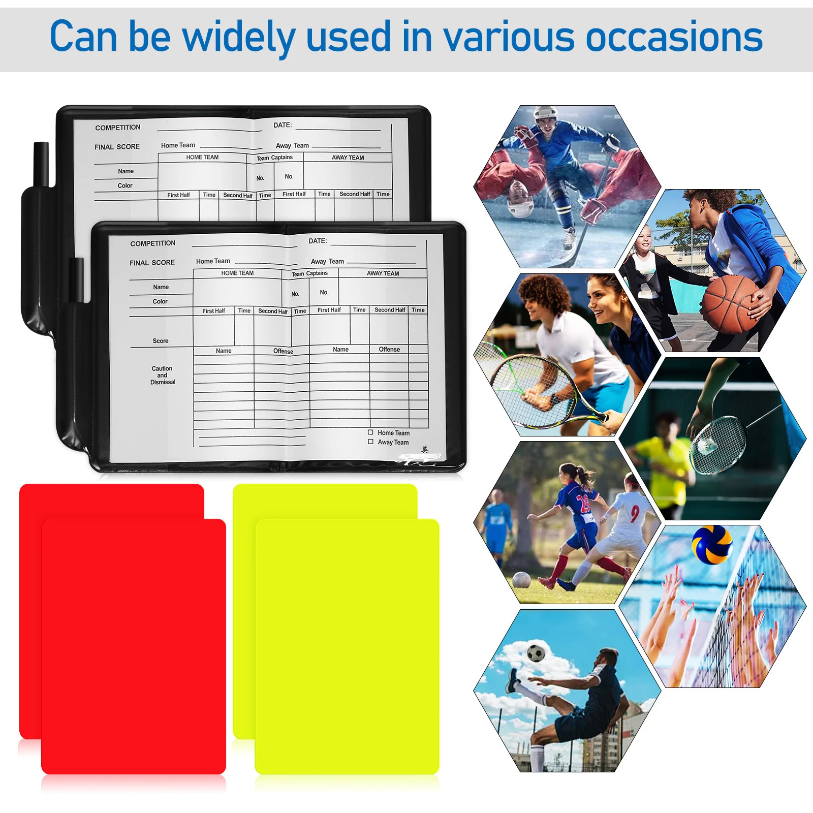 4 مجموعات الحكم الأحمر الأصفر بطاقات مجموعة المواد البلاستيكية دائم كرة القدم الكرة الطائرة كرة القدم النتيجة ورقة الحكم بطاقات الأحمر والأصفر #3