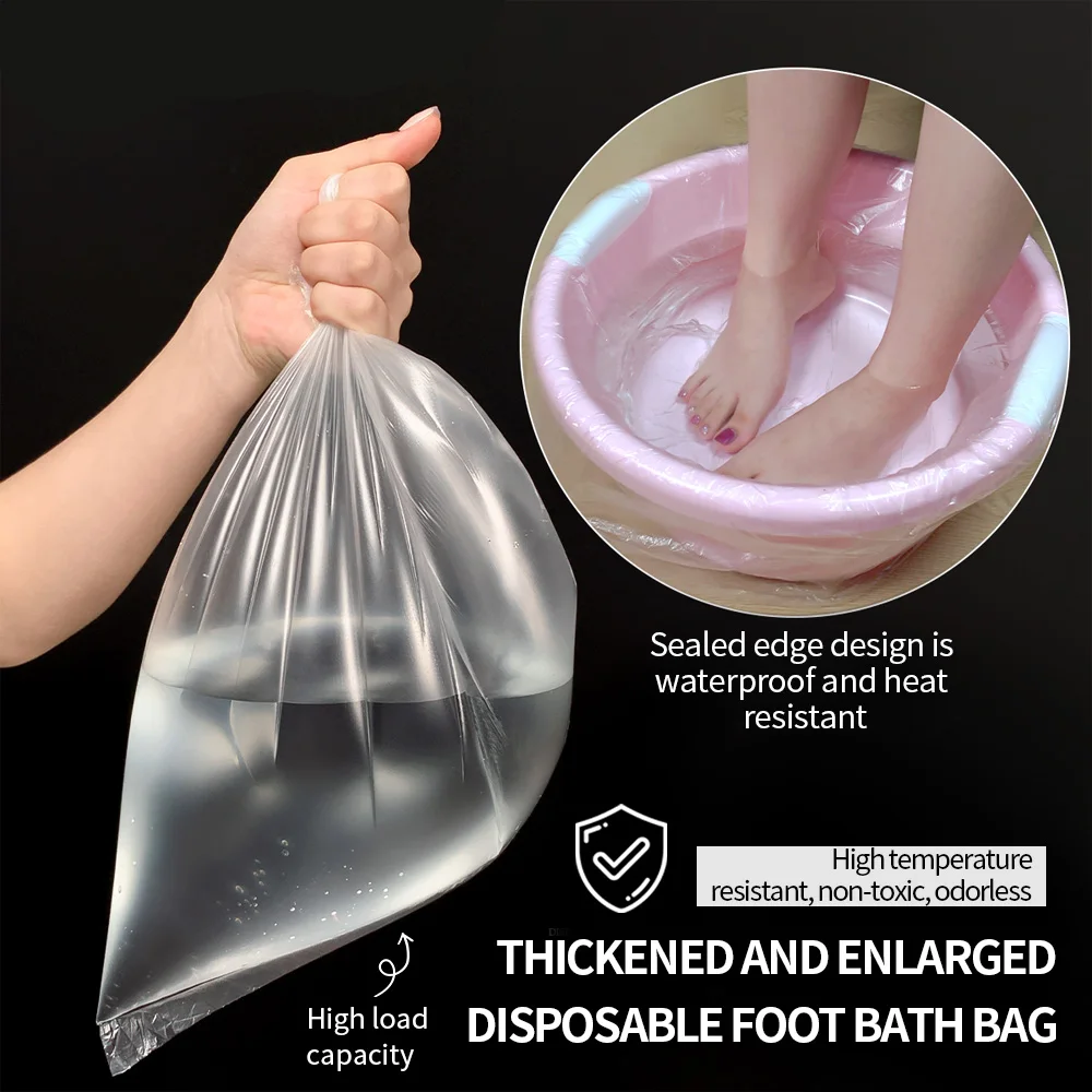 80/100/240/400PCS 26X41CM/55*65cm Transparent Disposable Foot Bags Leakproof Clear Plastic Pedicure Bowl Liners Foot Care
