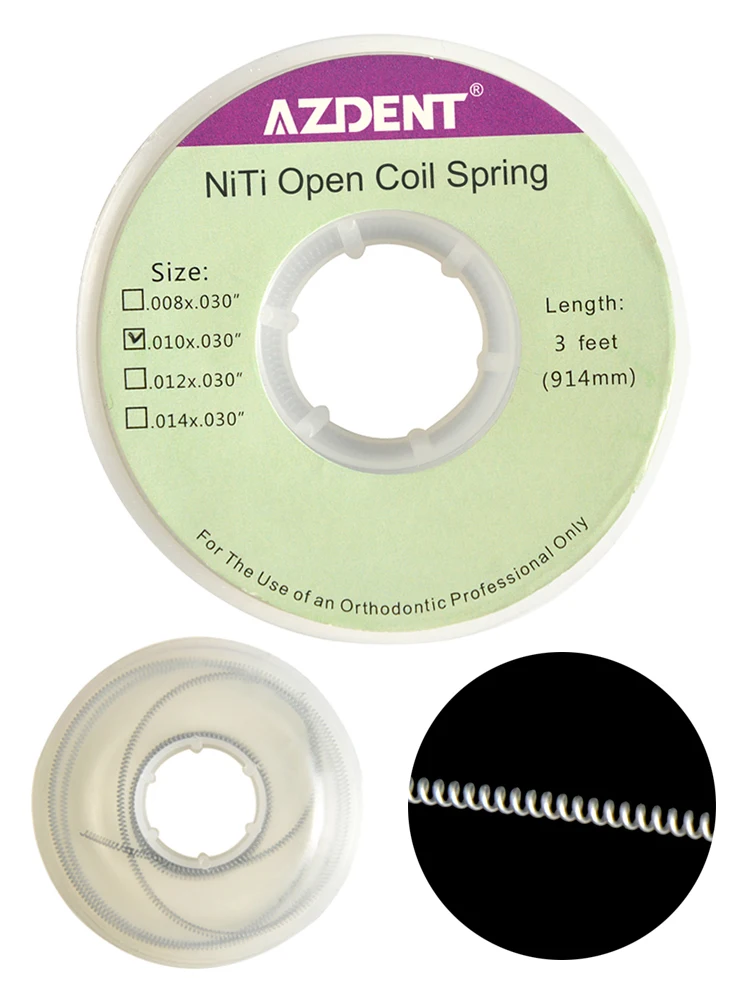 AZDENT Dental Kieferorthopädische Niti Offene Schraubenfedern Durchmesser.012/010 Zoll 914 mm 1 Stück/Rolle – Detail 1