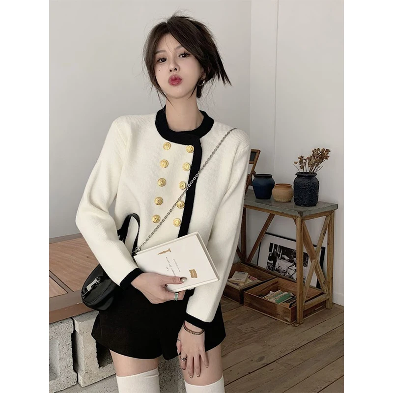 Irregular Knitting Cardigan Coat Women Autumn Winter Simplicity O-neck Long Sleeve Sweater Fashion All-match Trend Knitwear Tops