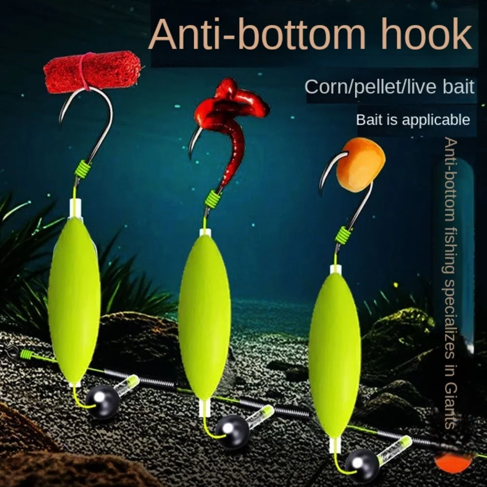1 Stück Aufhängung Anti-Bottom-Linie Drei automatische Flipping-Haken Karpfen-Rigs Angeln Haar-Rigs Fertig hergestelltes Karpfenangeln