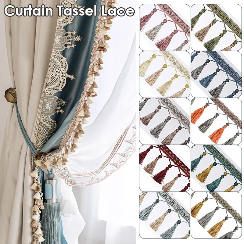 1/3/5m Curtain Trims Lace Fringe DIY Curtain Sofa Pillowcase Textile Sewing Trim Tassel Edge Ribbon Decoration Accessories