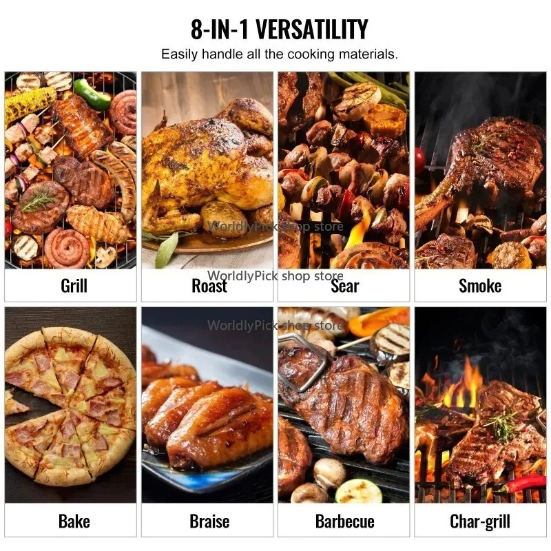 62인치 전기 중형 숯불 바베큐 그릴 휴대용 야외 요리용 카트 포함 호텔용