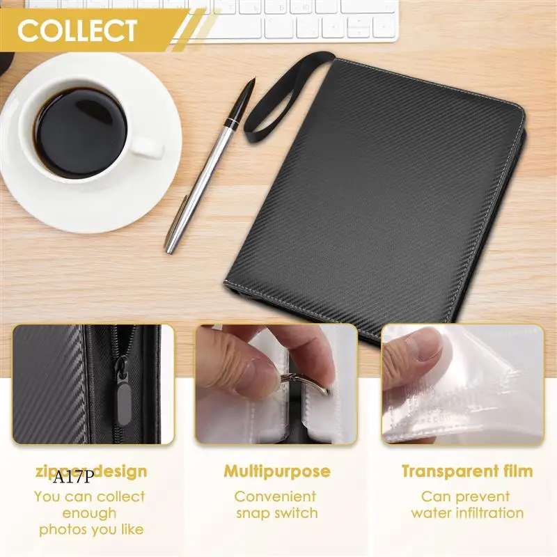 

Папка для карточек AP-Trading, 9 карманов, рукава для папок для бейсбольных карт с застежкой-молнией, футляр для карточек для игры/футбола/бейсбольной карты