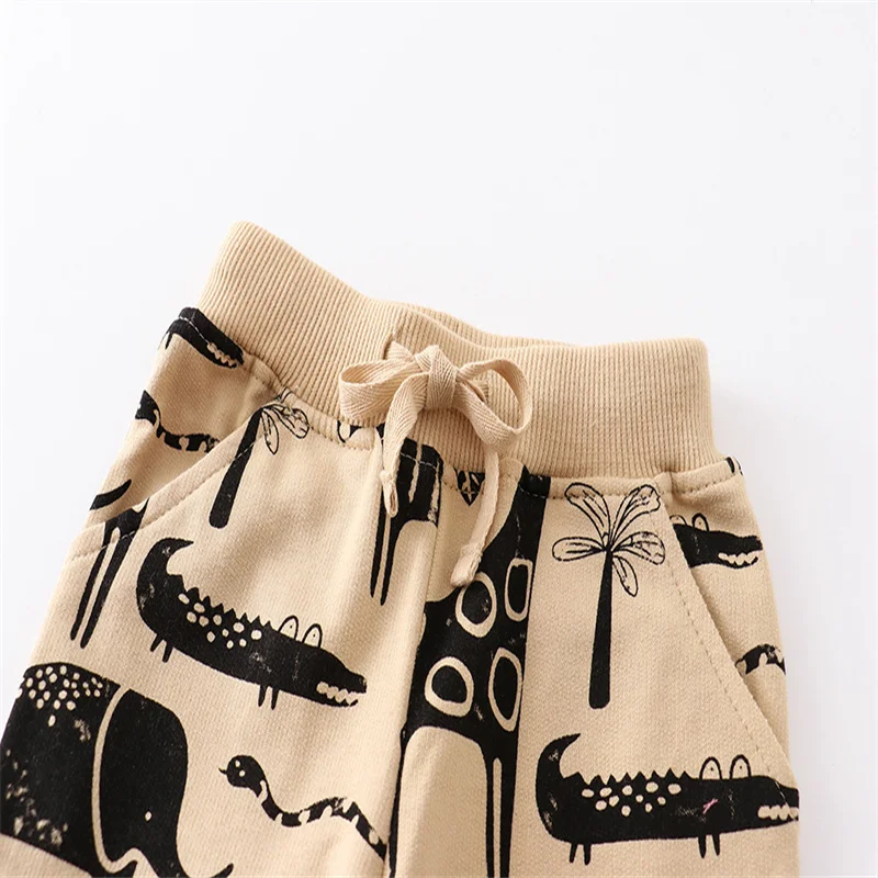 Jumping Meters 2-7T Animals Sweatpants For Boys Girls Drawstring Toddler Kids Trousers Full Length Pants Baby Autumn Spring Pant