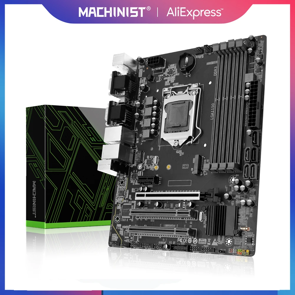 MACHINIST H97 Motherboard LGA 1150 Support Intel Pentium/Core/5th Gen Xeon CPU Processor DDR3 RAM Desktop Memory SSD M.2H97M-PRO