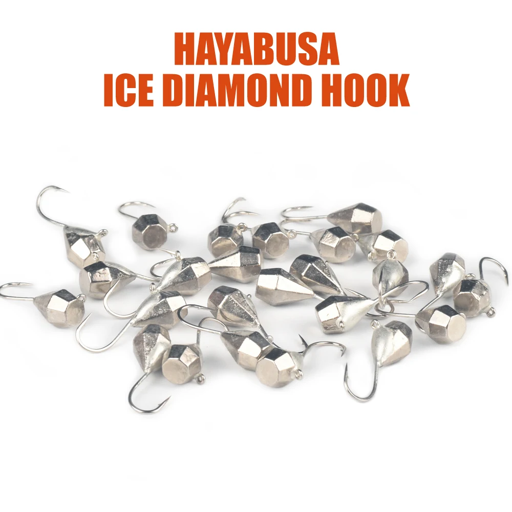 MUUNN 10PCS Diamond Tungsten  Ice Jig,Winter Fishing Hooks Perch Panfish Trout Lures 2.7mm/-6mm ,Faceted Hayabusa Ice Hook