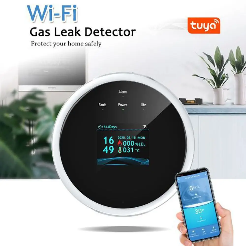 Optional Use WiFi Smart Home Smart Household Detector Combustible LPG Gas Alarm Leakage Sensor Natural Gas Sensor