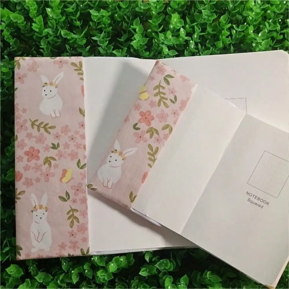 A5 A6 Pink White Rabbit Notebook Cover Planner Case Cover Protective Shell Journal Cover Protector Office Stationery Supplies