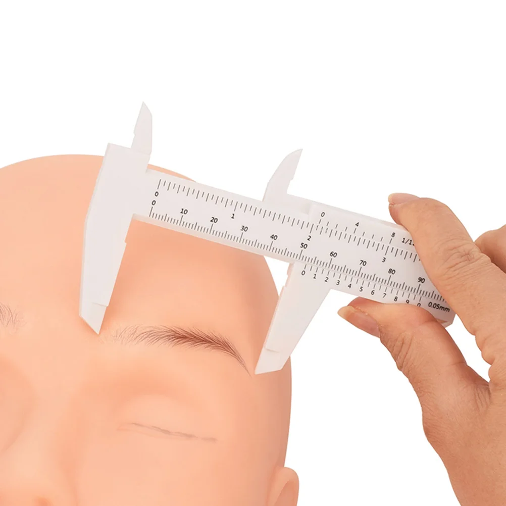 

Eyebrow Tattoo Ruler Mini Plastic Caliper Portable Tool for Facial Marking Measuring Aid Sliding Pocket Vernier Eyebrow