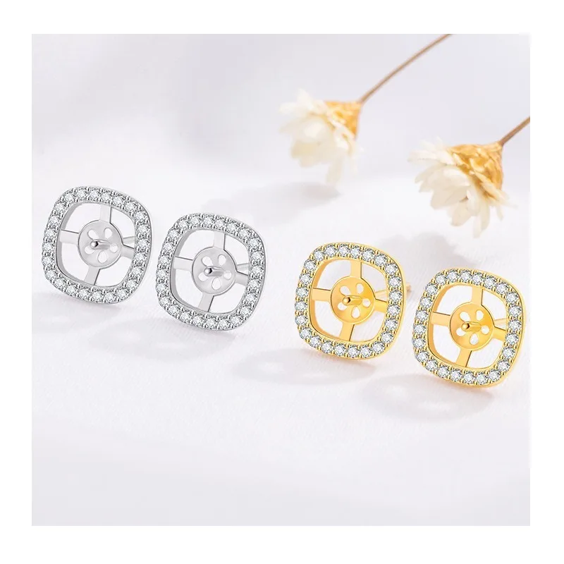 

Серьги-пусеты из стерлингового серебра с натуральным пресноводным жемчугом, легкие, роскошные, премиум-класса, пустые держатели для жемчуга, основы для серег с жемчугом