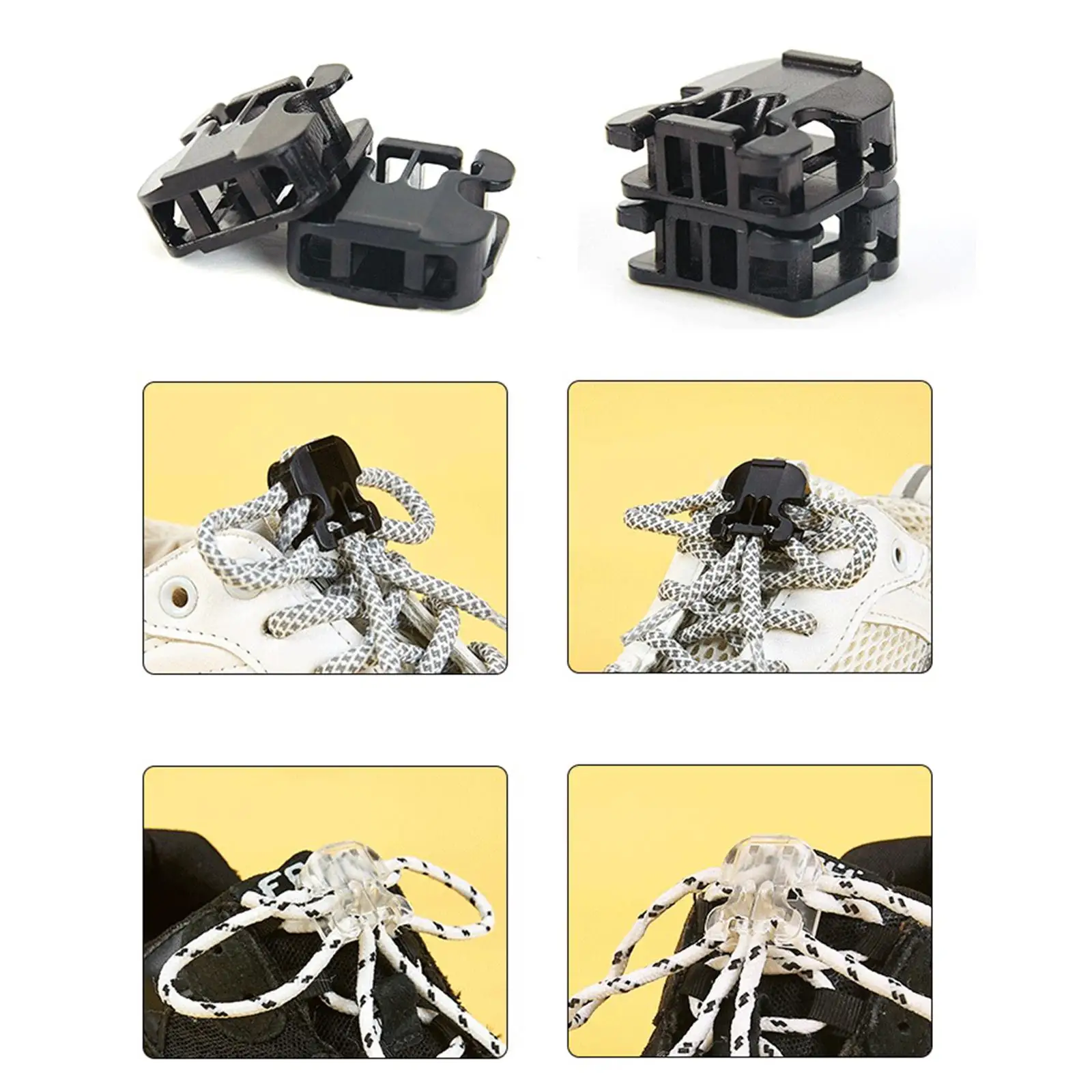 

Elastic Shoelace Buckle Stopper Clip Drawstring Lock Shoe String Clamp for Canvas Shoes Sportswear DIY