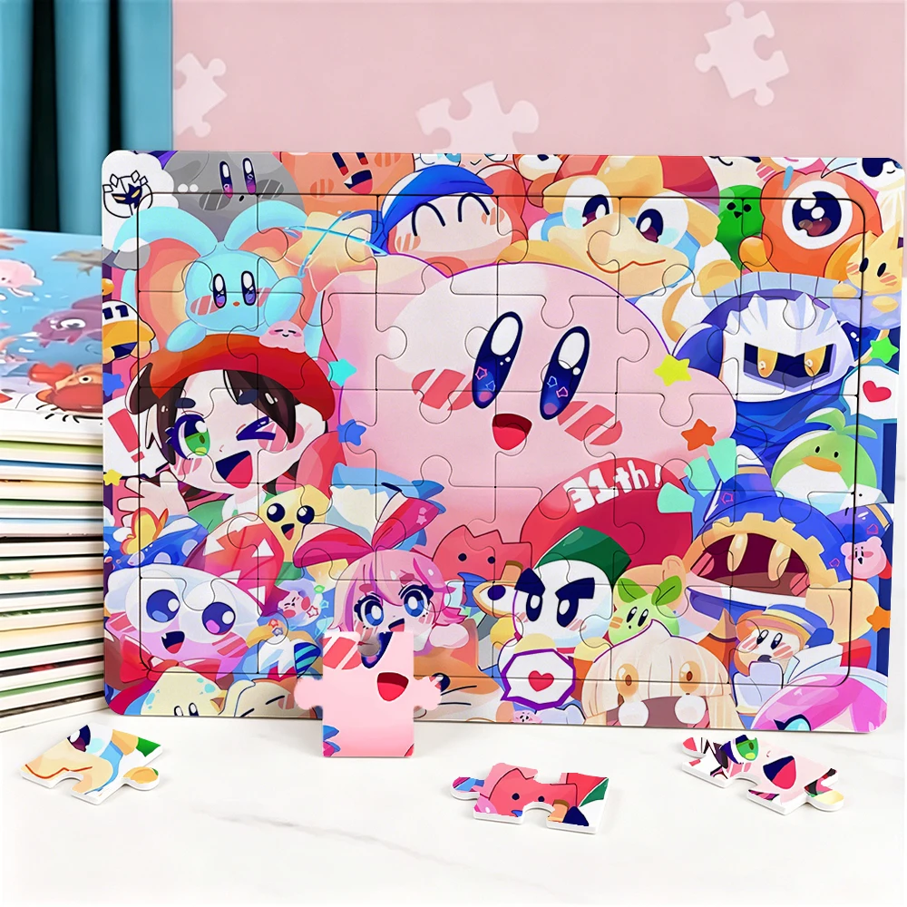 

30pcs Kirbys Multi-Character Themed Jigsaw Puzzle Family Birthday Party Puzzle Educational Learning Toys Gift for Birthdays
