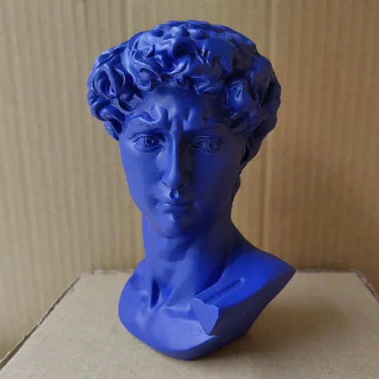 

15Cm Mini David Statue Character Avatar Classic Blue Book Living Room Desktop Decoration Resin Character Statue