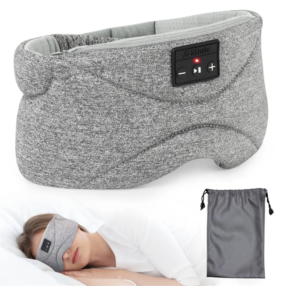 Zestaw słuchawkowy 3D Sleep bezprzewodowy zestaw słuchawkowy Bluetooth V5.0 Stereo opaska na głowę wygodna muzyka maska na oczy opaski na oczy