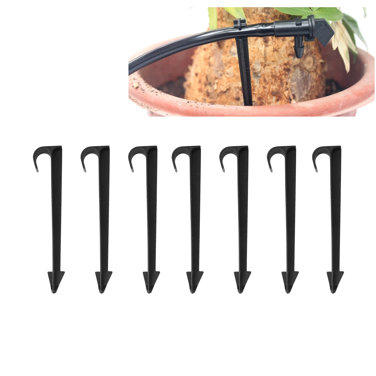 

32pcs Drip Irrigation Accessory PE Pipe Insert Rod Tools Micro System Black Reusable Agricultural Water Saving Gardening