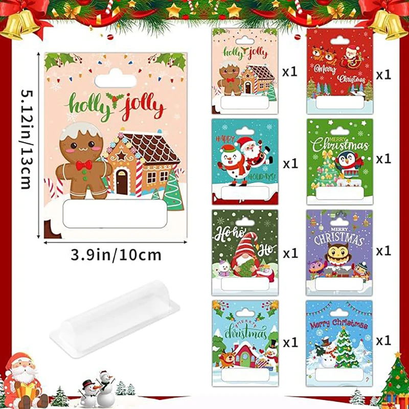 Christmas Money Holder Cards 8 Pack, Christmas Money Holder Ornaments For Gifting Cash, Holiday Gifting Money Cards For Kids