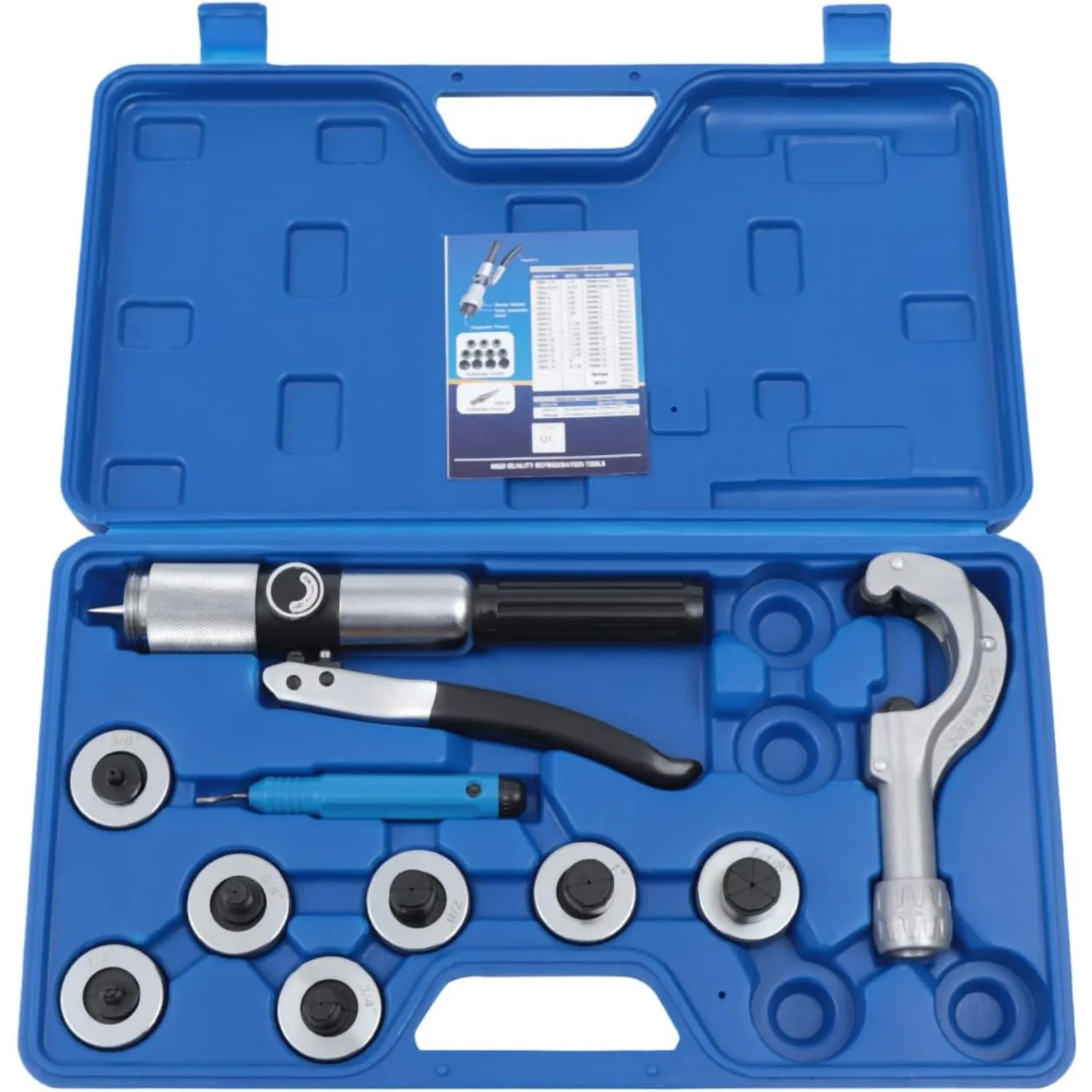 CT-300 Hydraulic Tube Expander Set, 7 Sizes (3/8" to 1-1/8") for Copper & Aluminum Pipes, Includes Cutter & Deburring Tool
