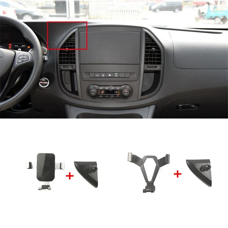 1Set ABS Material Special Car Phone Holder Fixed Bracket Stand Mobile Gravity Linkage For 2016-2020 Mercedes-Benz Vito W447