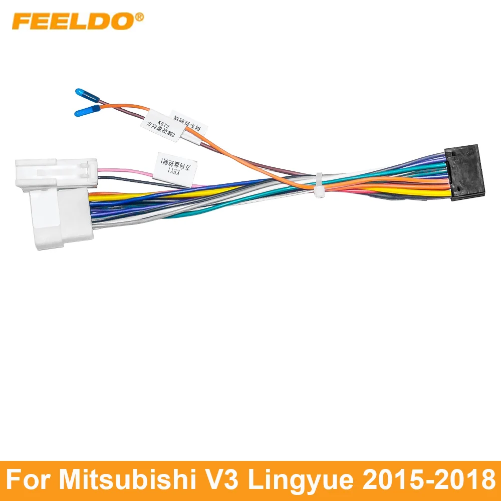 

Проводка FEELDO для автомобильной аудио проводки для Mitsubishi V3 Lingyue 15-18 Aftermarket 16pin CD/DVD стерео Монтажный провод адаптер