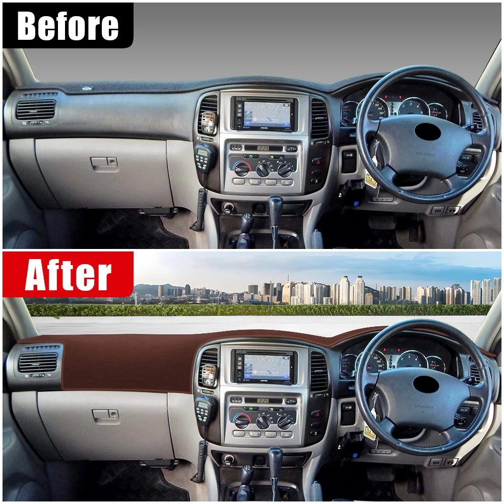 For Toyota Land Cruiser 100 LC100 1998-2003 2004 2005 2006 2007 Car Dashboard Cover Avoid Light Pad Anti-UV Carpet Non-Slip Mats