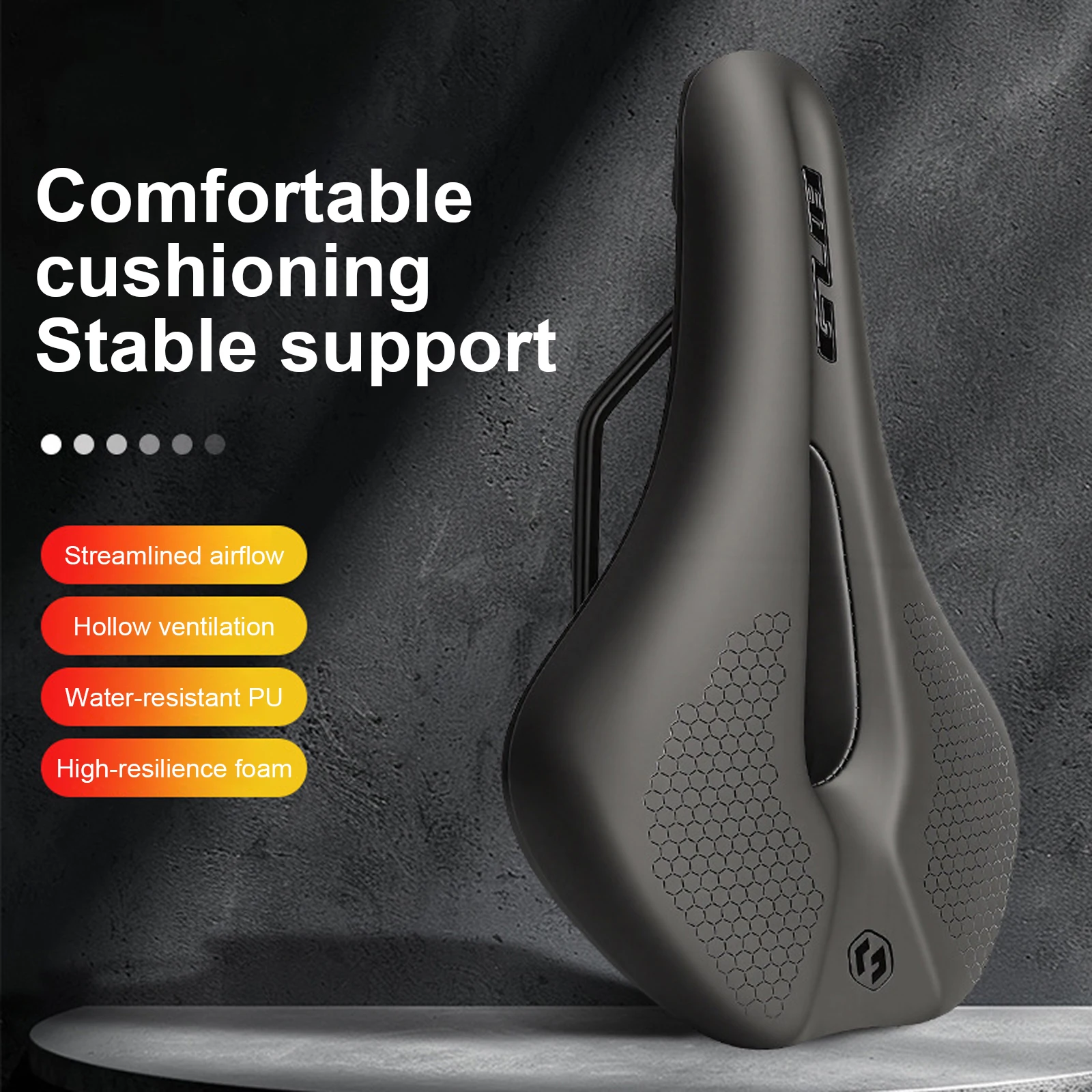 

Bicycle Saddle Comfortable Waterproof Ergonomic Design Replacement Saddle Breathable Shock-Absorbing for City MTB Racing Bikes