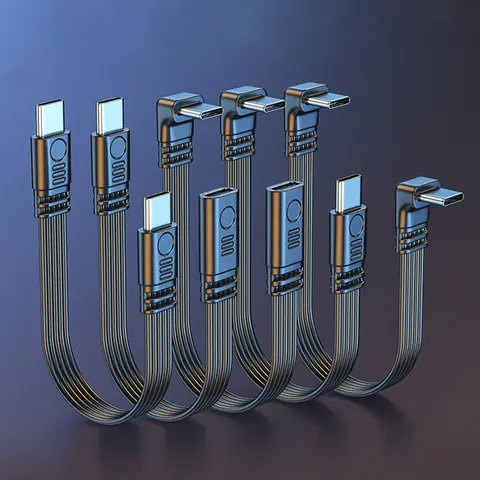 90 Degree USB C Extension Cable Male to Female Type C to Type C 480Mbps 45W Fast Charging Extender Data Cord for Samsung Xiaomi