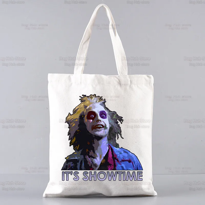 Beetlejuice Snake Anime Printed Fashion Women's Shopping Bag Leisure ECO Canvas Bag Foldable Reusable Student Canvas Bag Gift