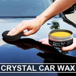 Juego de encerado de cristal para coche, cera dura para el cuidado de la pintura, pulidor pequeño para reparación de arañazos de coche con esponja, accesorios para coche