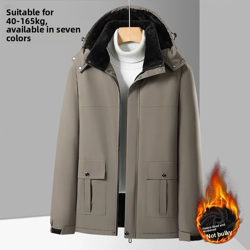 

Очень большое мужское хлопковое пальто Jaet, зимнее пальто на подкладке Thiened Fce, большие размеры для среднего возраста и ли, водонепроницаемая молния...