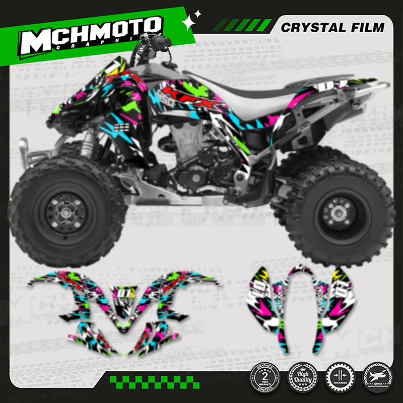 

MCHMFG For Kawasaki KFX 450 450R MOTOR Motorcycle Graphics Background Decal Stickers Kits Number Name Customize 002